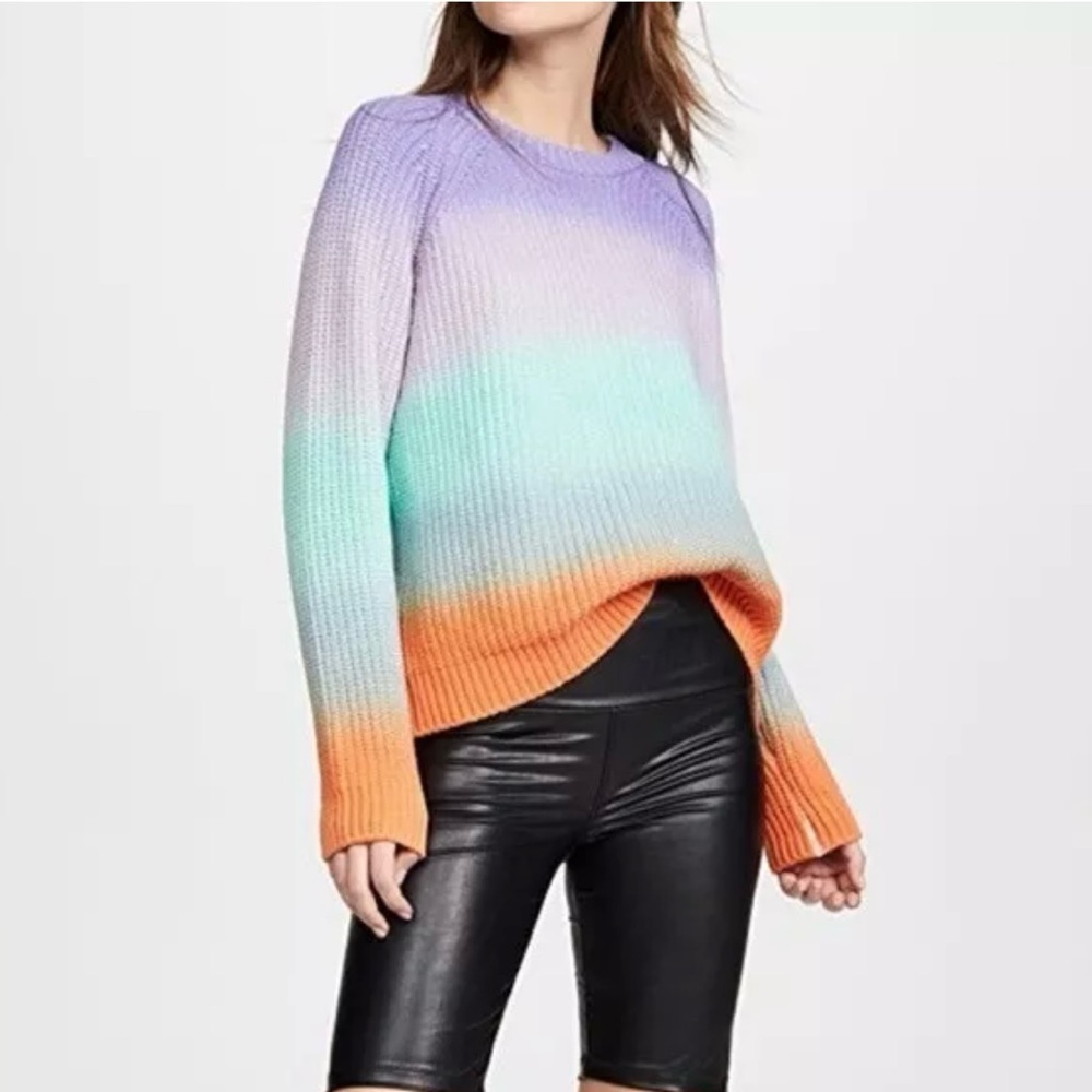 Alice + Olivia Dona Raglan Ombré Crew Neck Sweater Size M